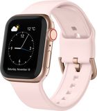 By Qubix Qubix - Soft siliconen bandje met gespsluiting - Lichtroze - Geschikt voor Apple Watch 44mm / 45mm / 46mm / 49mm (Ultra 1,2 en 3)