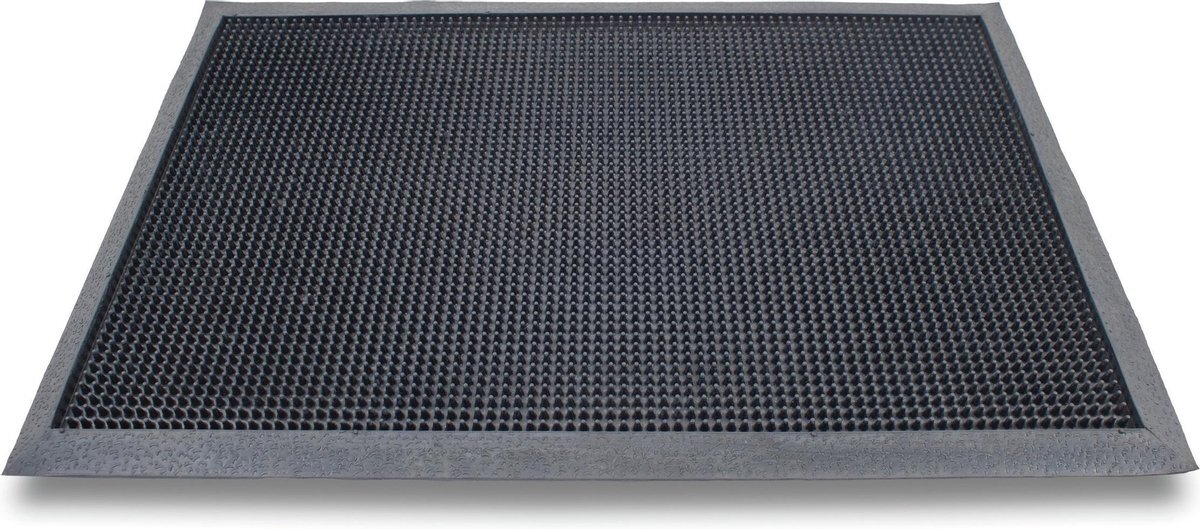 Sorx Rubberen antislip deurmatten/schoonloopmatten zwart 60 x 100 cm rechthoekig - zware kwaliteit droogloopmat