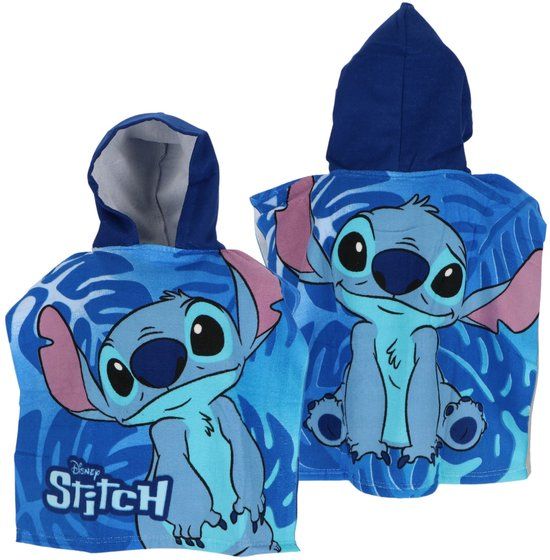 4KidsOnly Lilo & Stitch Poncho Blauw Unisex Kinderen Polyester