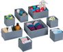 Relaxdays lade organizer - 8-delige set - 3 groottes - manden voor kledingkast - opvouwbaar - grijs