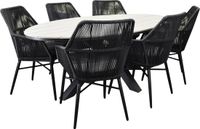 AVH-Collectie Chianti Salvador dining tuinset 220x115xH75 cm 7 delig polywood
