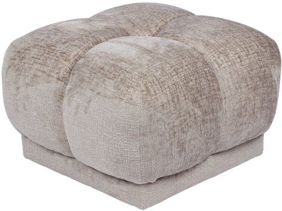 DÉJA Living Poef Timéo - Taupe - Stof - 64x64x41cm