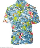Widmann Hawaii Shirt Ocean Island Blauw Heren XL