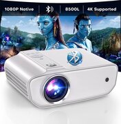 Mini Beamer - 8500 Lumen - Bluetooth Audio - Input tot 1080P - Projector - Mini Projector - HDMI - USB - Wit - Smartphone - Zoomfunctie - Draagbaar - Ingebouwde speaker