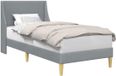 vidaXL Bedframe met hoofdeinde Lichtgrijs Stof 90 x 200 cm