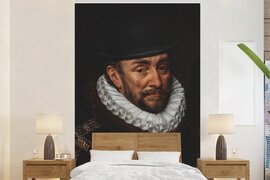 Nr1Wallpaper Behang - Fotobehang Willem van Oranje - Adriaen Thomasz - Hoed - Breedte 155 cm x hoogte 240 cm