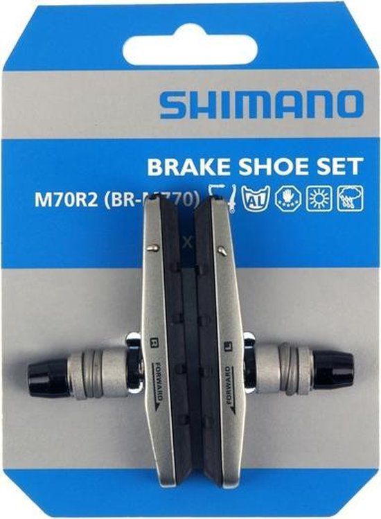 Shimano M70R2 V-brake Remblokken - Zilver - Racefiets
