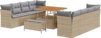 vidaXL Tuinbank Set 2-zits Beige Polyrattan