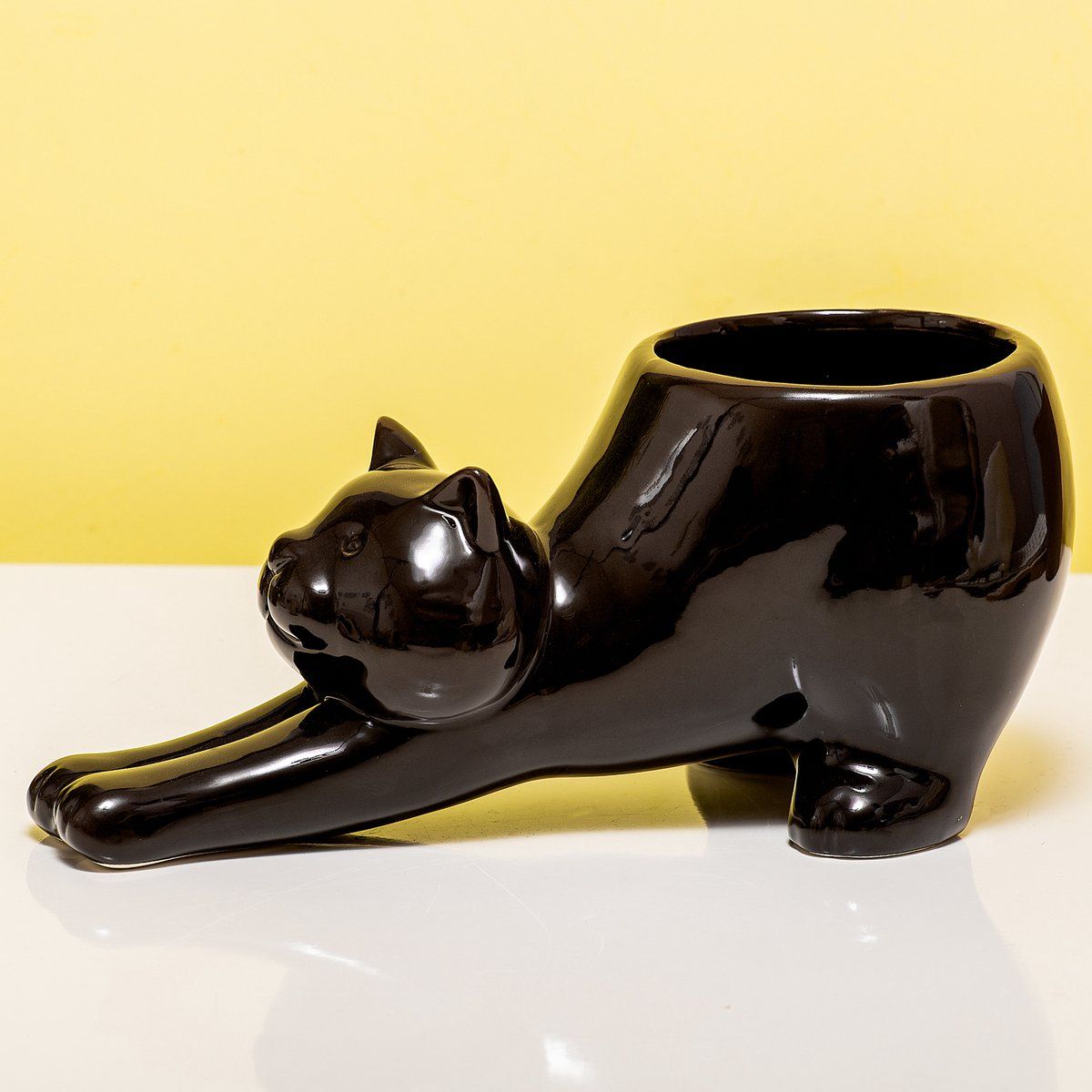 Fisura Kat Bloempot - Zwart