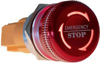 Joy-it Button22NA-02 Noodstopknop 220 V Continu Rood, Groen (Ø x l) 22 mm x 46.50 mm IP67, IK10 1 stuk(s)