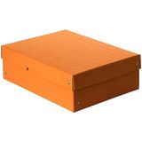 Originele FALKEN PureBox pastel. Made in Germany. 100 mm hoog DIN A4 oranje. Opbergdoos met deksel van stevig karton Vegan geschenkdoos transportdoos doos doos multifunctionele doos