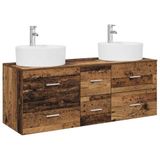 vidaXL - Badkamermeubel - Set - 3 - st - Oud - hout - 49,5 - x - 44,5 - x - 65 - cm