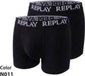 Replay Men's Boxer Short (2 Pair Box) RP101005 - Black/Black - L