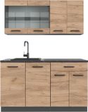 Vicco R-Line Eenpersoonskeuken – 140 cm zonder werkblad Eik goud/antraciet