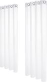 Deconovo Gordijn transparante gordijnen transparant gordijn met ogen 240x140 cm wit set van 2