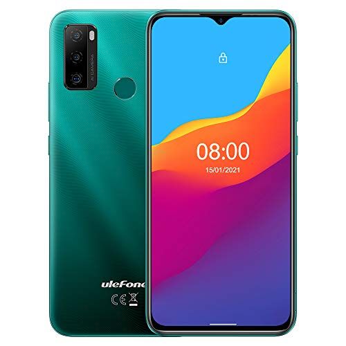 Ulefone Note 10 Smartphone zonder abonnement, dual-sim + speciale SD, 5500mAh batterij (OTG-teruglading), 32GB ROM, 6,52" waterdruppelscherm, vingerafdruk + gezichtsherkenning groen