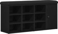 vidaXL Opslagbank Zwart Eiken 102 x 32 x 50 cm