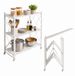 Merkloos Relaxdays Opbergrek metaal - op wielen - 91x71x34 cm - inklapbaar - wit
