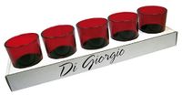 Set van 6 theelichthouders van gekleurd glas - verschillende kleuren