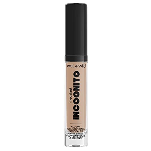 Wet n'Wild Megalast Incognito Full-Coverage Concealer, Naadloos en Rijk aan Pigmenten, Medium tot Volledige Dekking, Matte Finish, Voedende en Hydraterende Formule, met Shea Butter, Light Honey