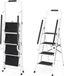 Tavien Luxe trap pliante – 2–4 marches – Escabeau pliable – Pieds antidérapants – Escabeau portable pour intérieur et extérieur