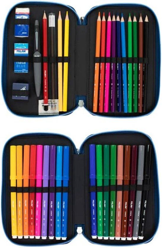 Milan The Fun Double Pencil Case - Blue
