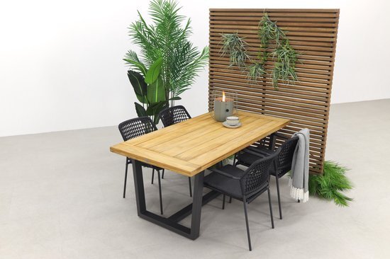 Taste by 4 Seasons Outdoor Barista - antraciet/Murano teak - 180x90 cm. - tuinset 5-delig