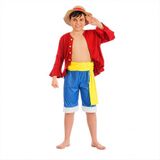 CHAKS - Luffy One Piece kinderkostuum - 122/128 (7-8 jaar)