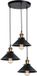 Goeco Vintage Industriële Kroonluchter 3 Lichtpunten Zwart IJzer