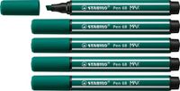 STABILO Pen 68 MAX - Premium Viltstift - Turquoise Groen - Doos 5 stuks