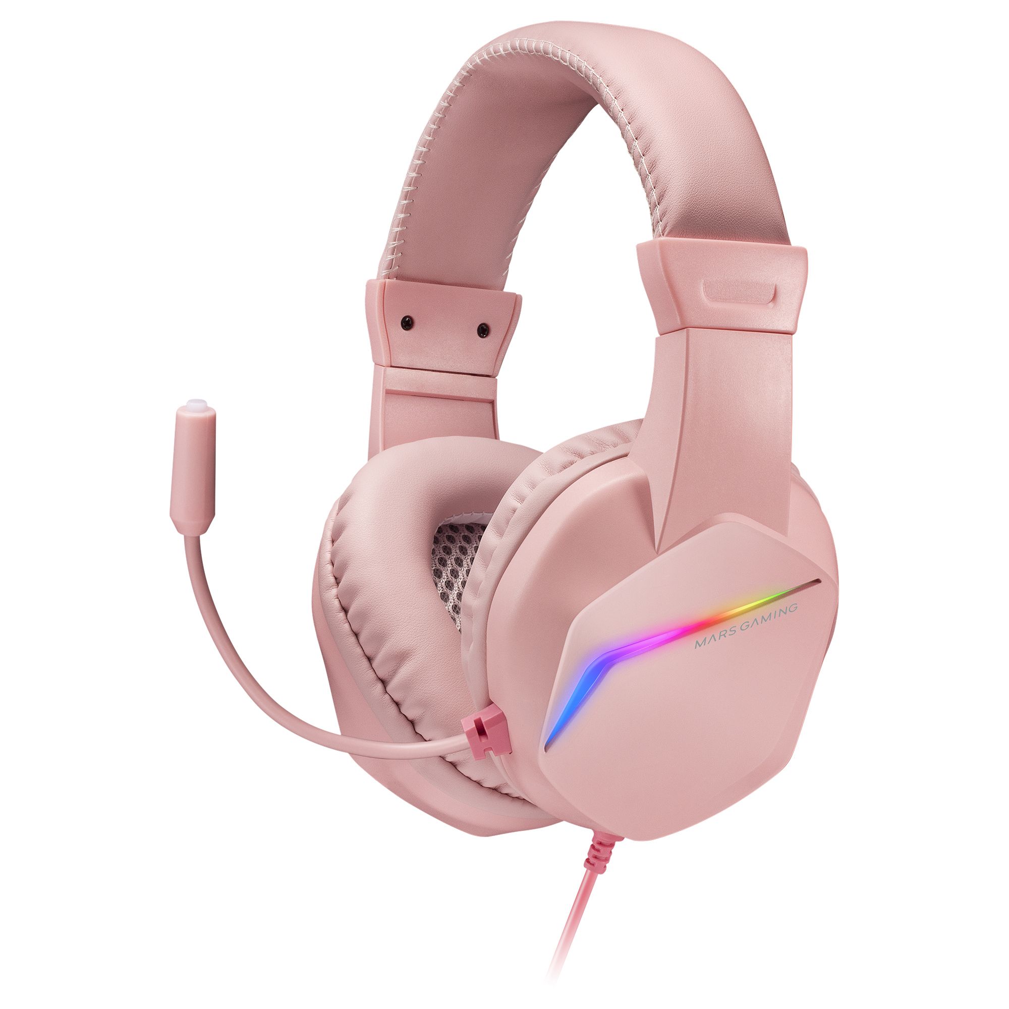 Mars Gaming MH122P Headset Bedraad Hoofdband Gamen USB Type-A Roze