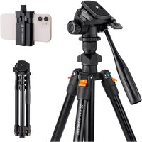 K&F Concept K&F Concept Video Travel Tripod met videohead en telefoonhouder