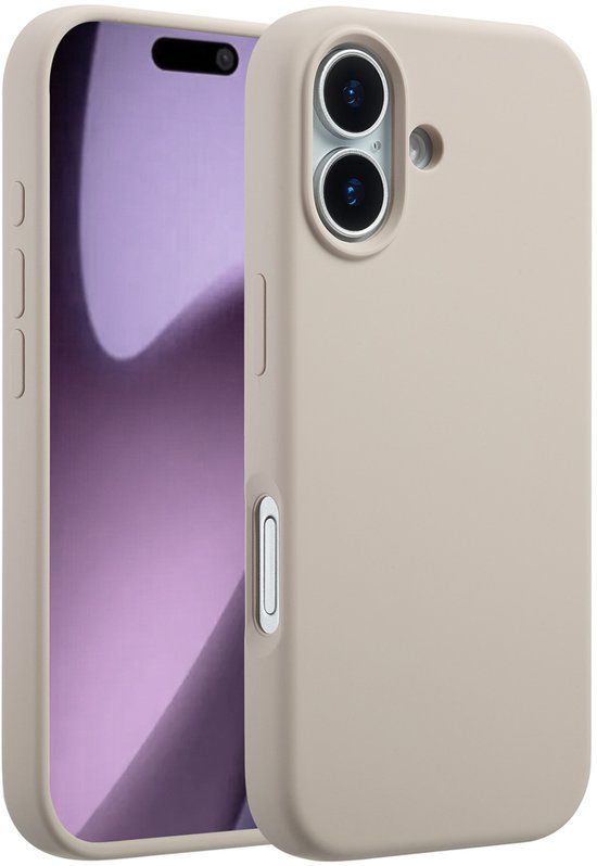 Accezz Liquid Silicone Backcover met MagSafe voor de Apple iPhone 17 - Stone