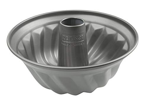 Zenker 9151 tulbandvorm 22 cm Sweet Sensation, traditionele bakvorm voor heerlijke gugelhupf, bakvorm met antiaanbaklaag (kleur: zilver), aantal: 1 stuk