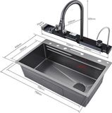 OEM Zwarte roestvrijstalen spoelbak, modern design