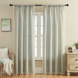 Joydeco Blauwe bloemen boho gordijnen 213 cm lengte 2 panelen