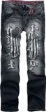 Rock Rebel by EMP Heren Zwarte Straight Fit Jeans met Used-look - W44L32