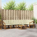 vidaXL - Bank loungeset - 7-delig - Acaciahout - Natuurlijk en crème