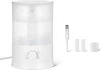 SURIGHT Luchtbevochtiger slaapkamer - 3 l watertank met vulopening bovenop - Met diffuser voor etherische oliën - Wit
