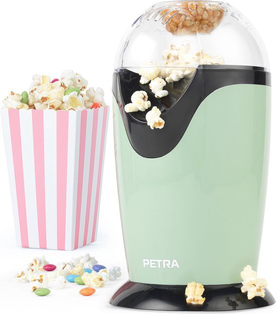 Petra retro popcornmachine - inclusief maatbeker - popcorn zonder olie of boter - 1200w