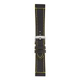Morellato Sport Tricking unisex armband van echt leer in rubberlook A01X4910B44, zwart., 20mm, armband