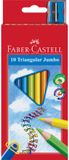 Faber-Castell Kleurpotloden Jumbo Driekantig Kartonnen Etui 10 Stuks Met Puntenslijper