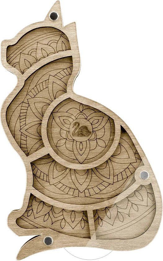 KRALENDOOSJE KAT (6 vakjes) - ORGANIZER voor kralen