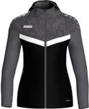 Jako Iconic Jas Met Kap Dames - Zwart / Antraciet | Maat: 40