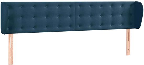 VidaXL Hoofdbord met randen Donkerblauw 203x23x78/88 cm Polyester, Hout