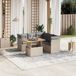 Maison Exclusive - Ensemble de meubles de jardin 5 pièces avec canapé et coussins, beige, en polyrotin