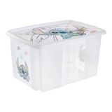 keeeper karolina opbergbak met deksel, 45 l, draaibaar en stapelbaar, ontwerp: Stitch, voor kinderen, transparant