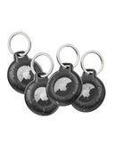 Belkin waterdichte beschermende houder met sleutelring voor Apple AirTag, duurzame kraswerende beschermende AirTag case voor o.a. sleutels, huisdieren, bagage, rugzak - Zwart (4-pack)