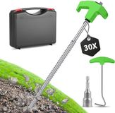 OEM SnelShoppen - 30 Stuks Stalen Tentpinnen met Doos - 25cm Grondpinnen met Tip en Nagelpunt - Sterke Tentpinnen voor Hardere Grond, Bossen, Tuinen - Gro