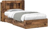 vidaXL Bedombouw met opslag Oud hout 80 x 200 cm Bewerkt hout
